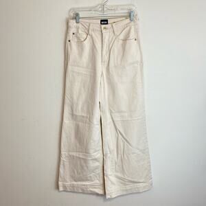 Maeve by Anthropologie Wide Leg Jeans Trouser Cream Women's Size 28